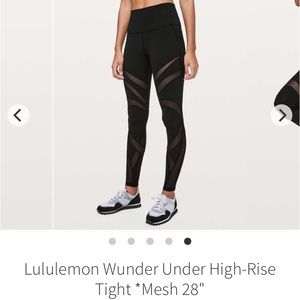 Lululemon Wunder Under Hi-Rise Tights With Mesh In Black